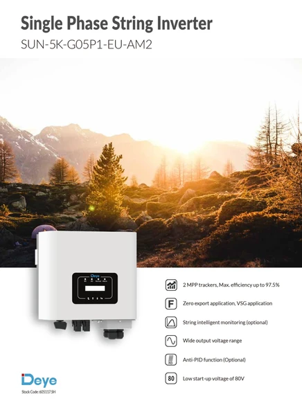 DEYE 5KW Monofaze On-Grid İnverter - Resim 5