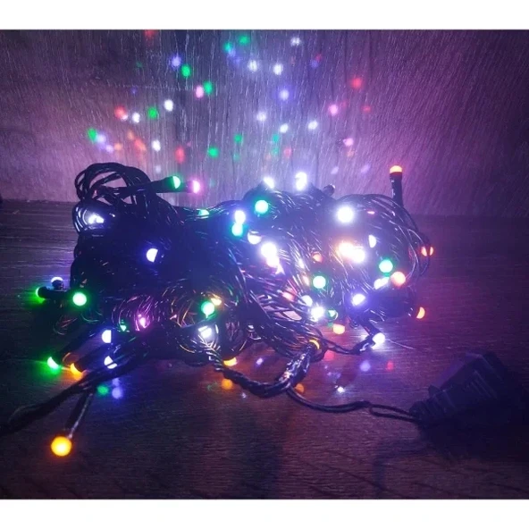 10m 100 Led Damla Uçlu Led Işık RGB Işık Siyah Kablo ürün görseli 1