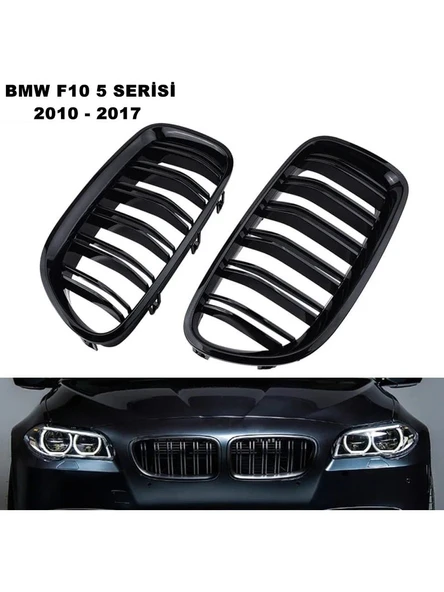 Bmw 5 Serisi F10 M4 Ön Panjur Böbrek Izgara Çift Çizgi Piano Black 2009-2017 Arası ürün görseli 1