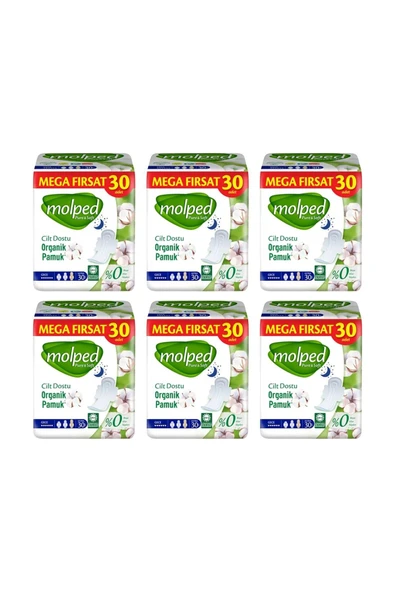 Molpe GECE Pure&soft Mega Pk 30lu X6pk 180 Adet ürün görseli 1
