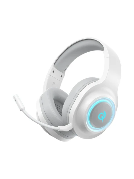 QCY HeroaD V200 Beyaz RGB 7.1 Kablolu/Kablosuz Kulak Üstü Oyuncu Kulaklığı ürün görseli 1