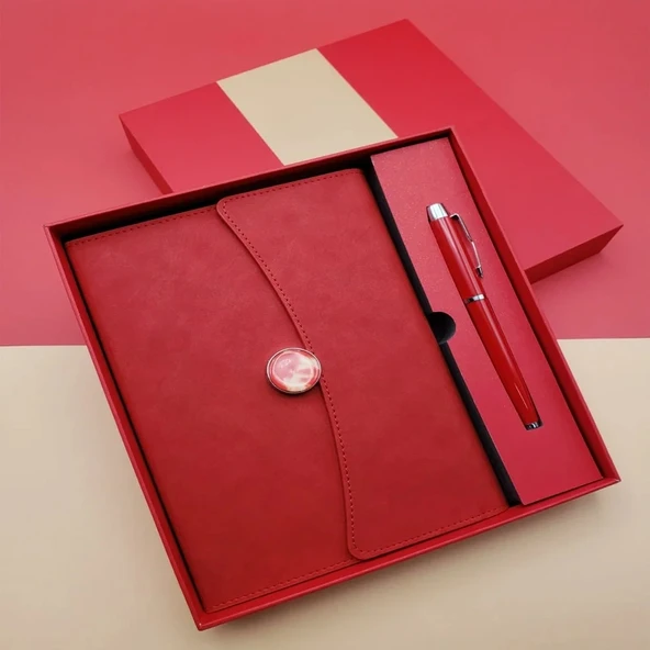 Promosyon Defter Kalem Seti Kırmızı Renk ürün görseli 1