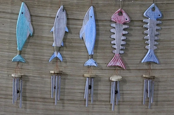 Ahşap Balıklı Metal Çan ürün görseli 1