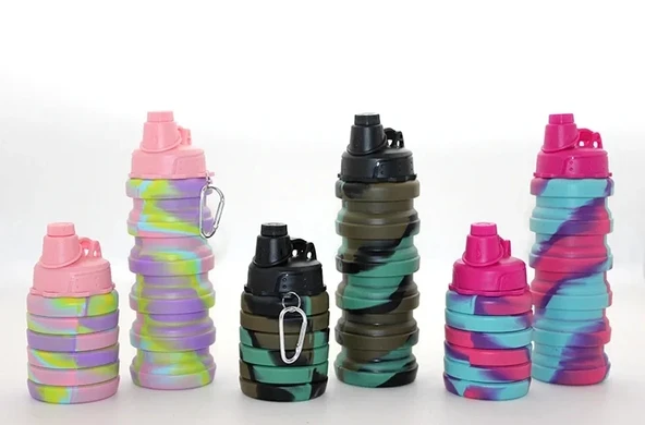Katlanabilir Portatif Silikon Su Şişesi 500 Ml Model 2 ürün görseli 1