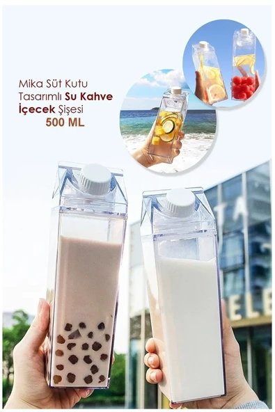 Süt Kutusu Tasarımlı İçecek Şişesi ürün görseli 1