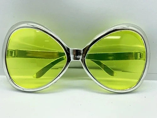 Gümüş Renk Yeşilçam Nostalji 80li Yıllar 90lı Yıllar Parti Gözlüğü  7x16 cm ürün görseli 1