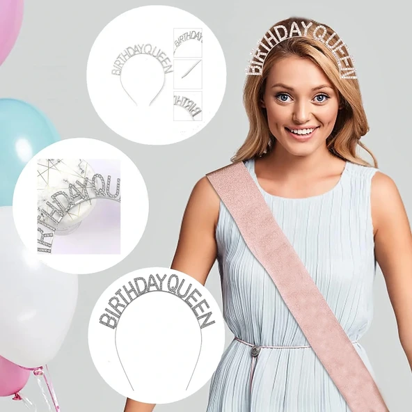 Birthday Queen Yazılı Kraliçe Taç - Resim 2
