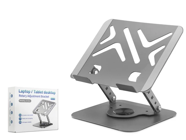 Karbon Çelik 360 Derece Dönebilen Laptop Ve Tablet Standi - Gri HDX8017 ürün görseli 1