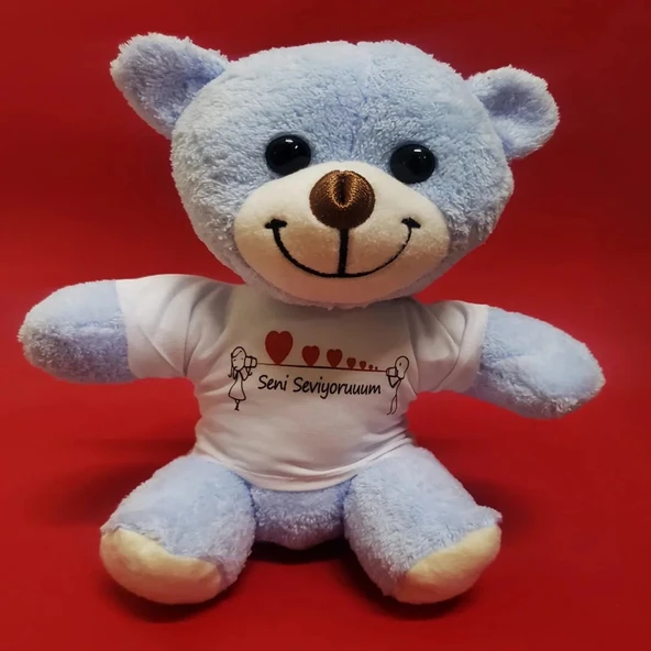 Seni Seviyorum Tişörtlü Peluş Ayıcık ürün görseli 1