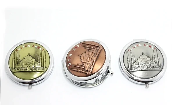 Metal İstanbul Temalı Yöresel Kabartmalı El Aynası ürün görseli 1