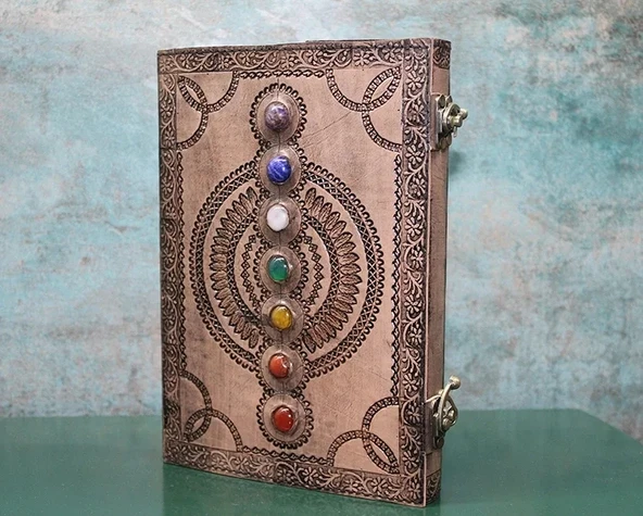 Taşlı Deri Defter Model 13 ürün görseli 1