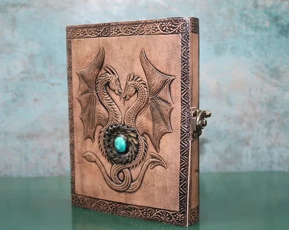 Taşlı Deri Defter Model 8 ürün görseli 1
