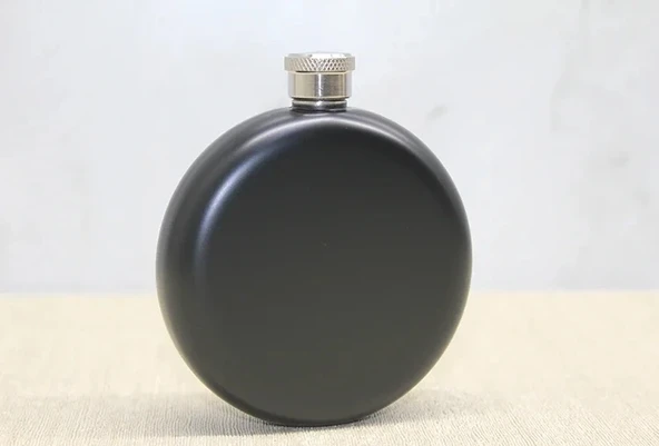 Yuvarlak Tekli Matara 5 Oz Siyah ürün görseli 1