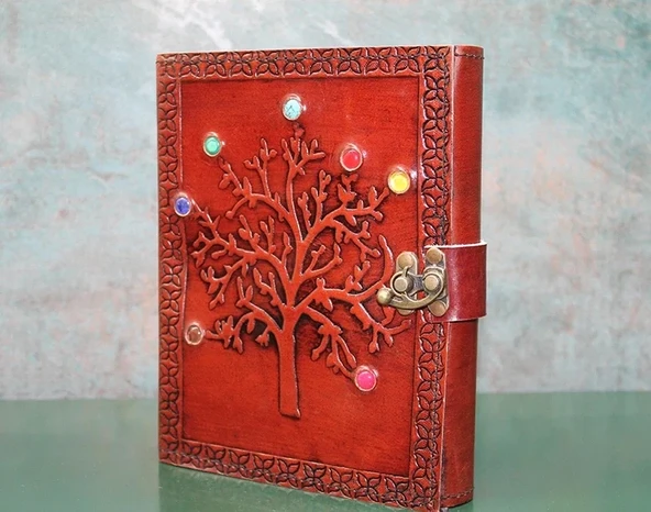 Taşlı Deri Defter Model 6 ürün görseli 1