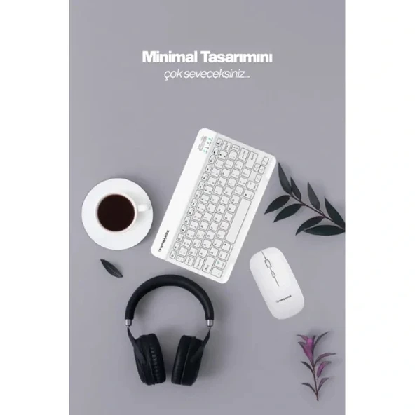 Beyaz Kablosuz Klavye Ve Mouse Seti - Resim 2
