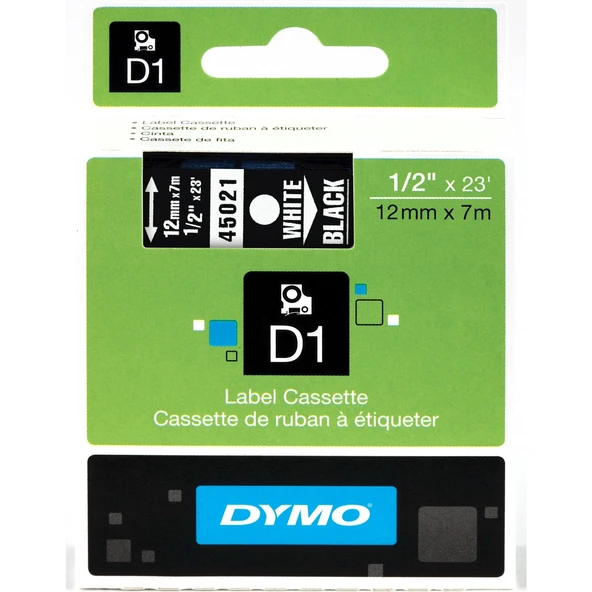 Dymo D1 Şerit 12X7 Mt Siyah-Beyaz 45021 S0720610 ürün görseli 1