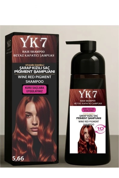 yk7 Beyaz Kapatıcı (şarap kızılı 5.66) Pratik Boya Şampuan 300 ml. 13 Renk Seçeneği ürün görseli 1