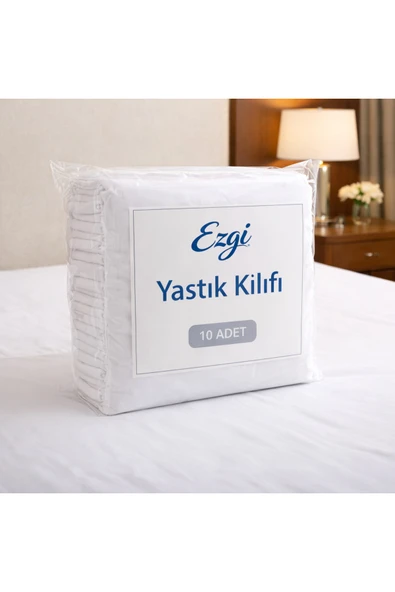 %100 Pamuk Akfil Otel Tipi Kapaklı 10 Adet Beyaz Yastık Kılıfı – Kalın Kumaş Dayanıklı (5 Çift) 50 x 70 ürün görseli 1