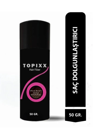 Topixx 50 Gr. Saç Tozu Med Brown-Orta Kahve Saç Dolgunlaştırıcı Toz Topik, Seyreklik Kapatıcı ürün görseli 1
