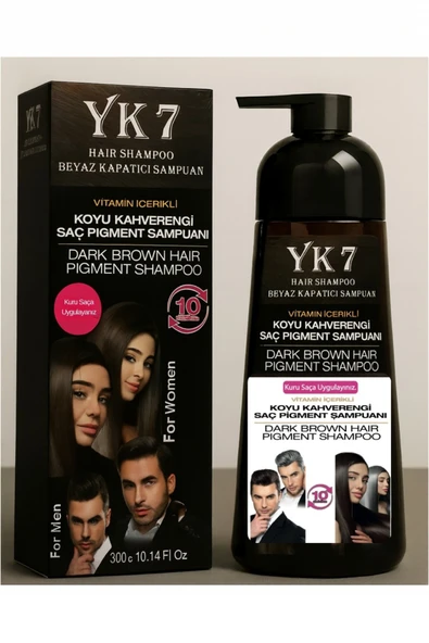 Yk7 Beyaz Kapatıcı (Koyu Kahve/Dark Brown) Şampuan 300 ml. ürün görseli 1