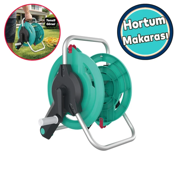 Seyyar Hortum Sarma Arabası Toplama Makarası Taşınabilir 1/2" ve 3/4" 5/8" Hortumlar İçin Aparat ürün görseli 1