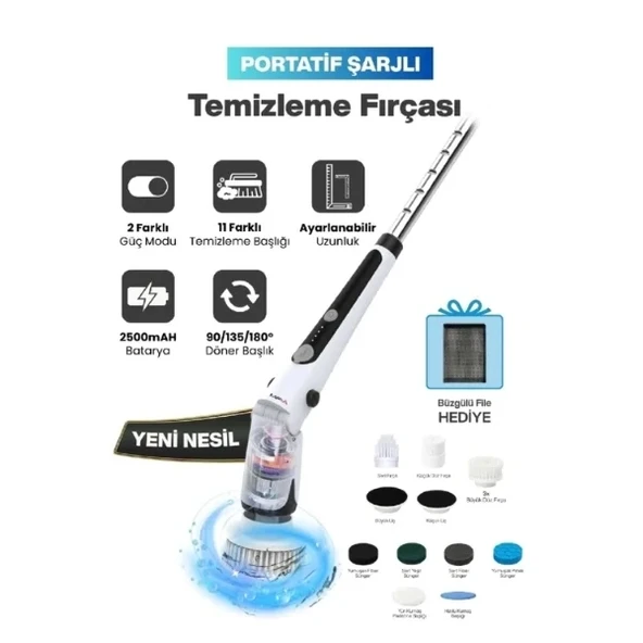 Portatif Şarjlı Temizleme Fırçası ürün görseli 1
