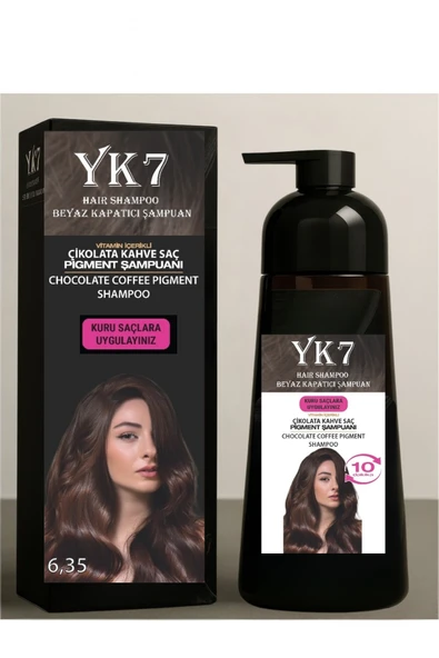 Yk7 Beyaz Kapatıcı (Çikolata Kahve 6.35 ) Şampuan 300 ml. ürün görseli 1