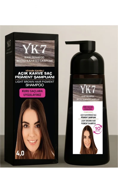 Yk7 Beyaz Kapatıcı (Açık Kahve 4.0 /Light Brown) Şampuan 300 ml. ürün görseli 1