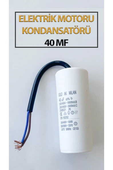 40 MF Daimi Devre Kondansatörü Elektrikli Motor Kondansatörü (40 Mikrofarat) ürün görseli 1