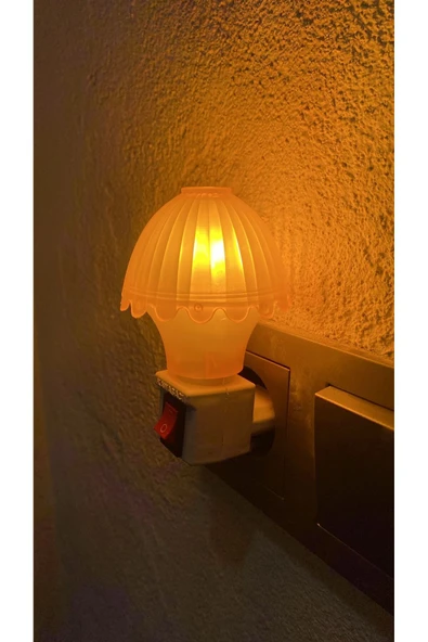 Nostaljik Mantar Tip Gece Lambası Kendinden Fişli Çıt Çıt Anahtarlı 7 Watt Akkor Ampullü ürün görseli 1