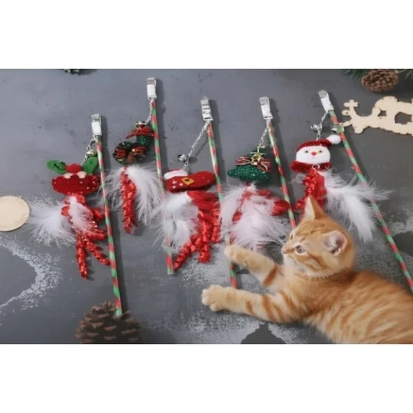 Yılbaşı Temalı Zilli Kedi Oyun Oltası ürün görseli 1
