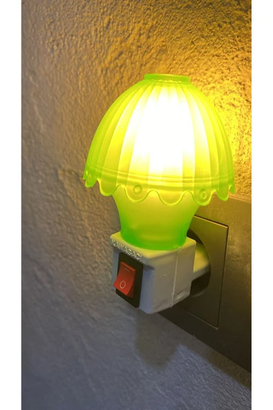 Nostaljik Mantar Tip Gece Lambası Kendinden Fişli Çıt Çıt Anahtarlı 7 Watt Akkor Ampullü ürün görseli 1