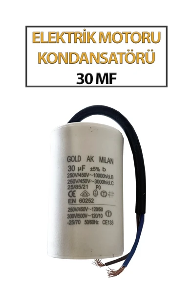 30 MF Daimi Devre Kondansatörü Elektrikli Motor Kondansatörü (30 Mikrofarat) ürün görseli 1
