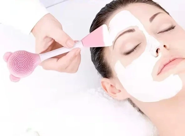 Silikon Yüz Temizleme Fırçası ve Maske Uygulama Spatulası ürün görseli 1