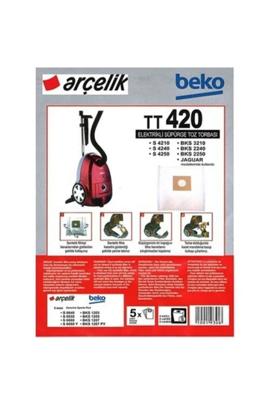 FAMOUS Arçelik Tt 420 C Uyumlu Bez Toz Torbası 5 Adet ürün görseli 1