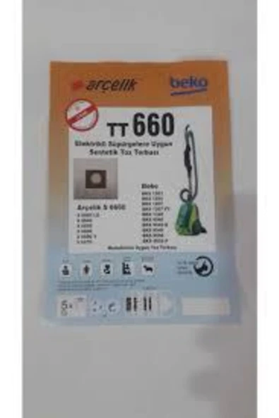 Arçelik Beko Tt660 Eletrikli Süpürgelere Uygun Sentetik Toz Torbası 5adet ürün görseli 1