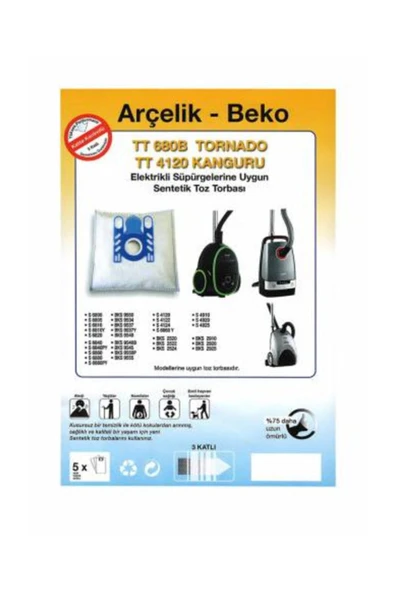 Arçelik -beko Tt680,tt4120 Uyumlu Süpürge Torbası ürün görseli 1