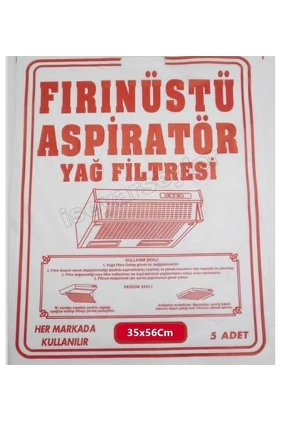 famous Fırınüstü Kağıt Aspiratör Yağ Filtresi Bez Filitre 5 Adet 35x56 Cm Her Markaya Uygundur ürün görseli 1