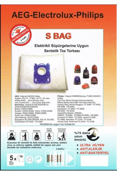 AEG -elektrolüx-s-bag Süpürge Torbası 5 Adet ürün görseli 1