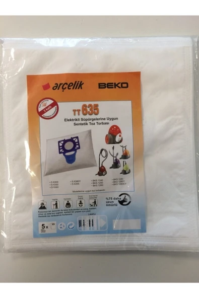 Arçelik S6300-s6350-s6360-s6380y-s6355 Bez Toz Torbası 5 Adet ürün görseli 1