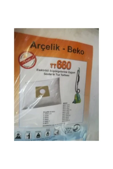 Arçelik S 6660 S 6660y Elektrikli Süpürge Toz Torbası 5 Adet ürün görseli 1