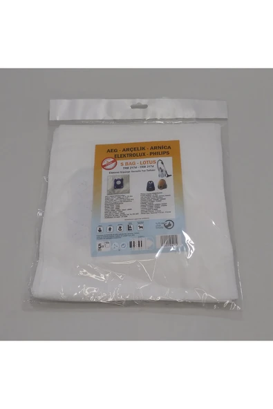Arçelik ARÇELİK S BAG SENTETİK TOZ TORBASI 5 Lİ (X2 10 ADET) ürün görseli 1
