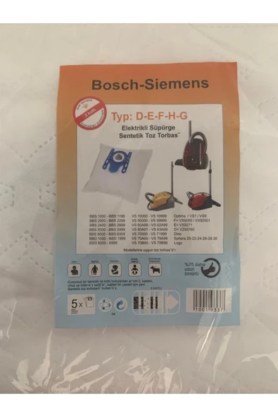 FAMOUS Bosch-siemens Uyumlu Toz Torbası (20 Adet) ürün görseli 1