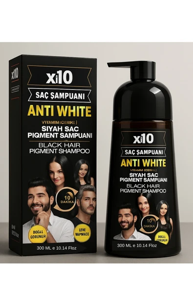 xi10 Beyaz Kapatıcı Şampuan (Siyah/Black),Saç Siyahlaştırıcı Şampuan (Beyaz Saçlar İçin) 300 ml. ürün görseli 1