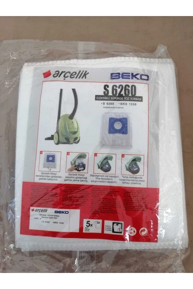 Arçelik Beko S6260 Bez Torbası Orijinal 5 Adet ürün görseli 1