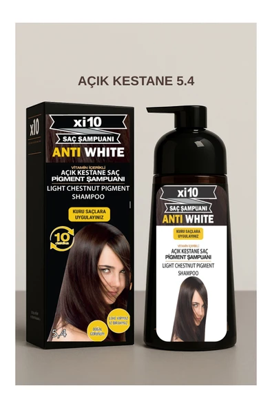 xi10 Beyaz Kapatıcı (Açık Kestane 5.4) Saç Beyaz Kapatan Hızlı Şampuan (Beyaz Saçlar İçin) 300 ml. ürün görseli 1