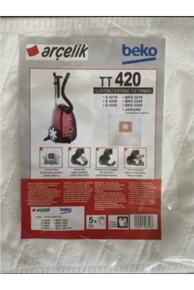 Arçelik BEKO Tt420 S 4240 Toz Torbası (5adet) ürün görseli 1