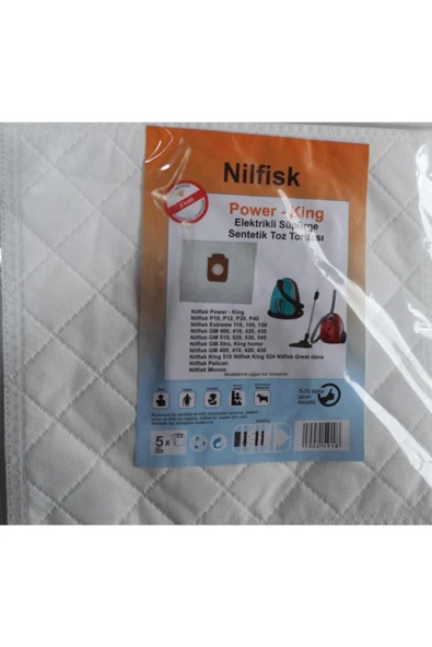 Nilfisk Power - King Elektrikli Süpürge Sentetik Toz Torbası (10 Adet) ürün görseli 1