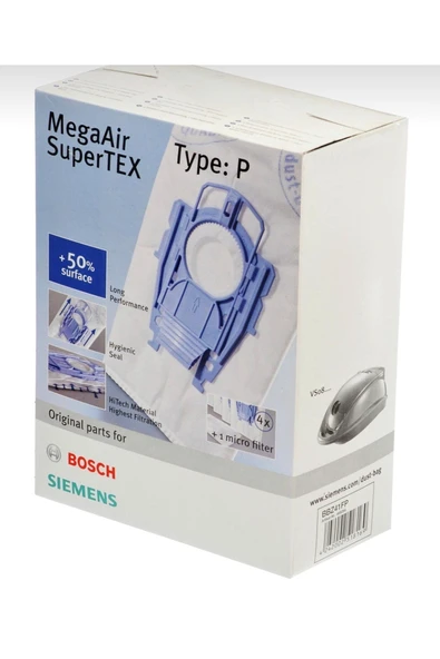 Siemens Bosch- Type P Ergomax Elektrikli Süpürge Uyumlu Kutulu Toz Torbası ürün görseli 1