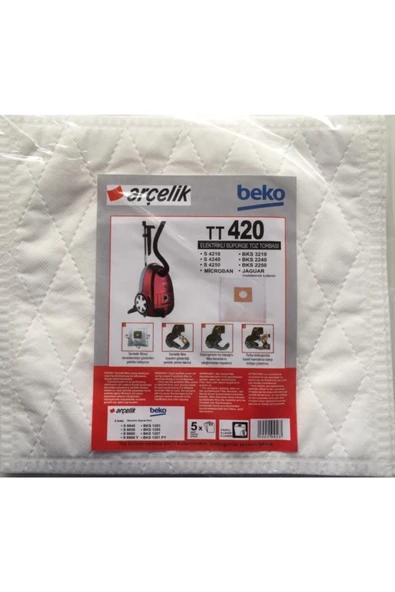 Arçelik - Beko Tt420 Elektrikli Süpürge Sentetik Toz Torbası (10 Adet) ürün görseli 1